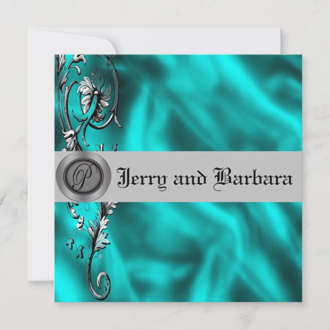 Teal et invitation de noces d'argent (Devant)