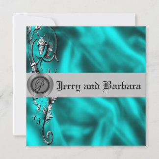 Teal et invitation de noces d'argent