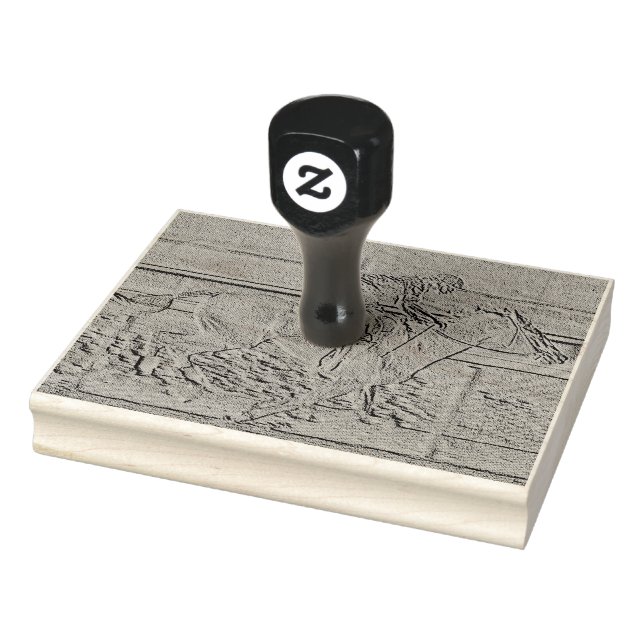 Teal Etched Look Horse Racing Silhouette Rubber Stamp (Stamp)