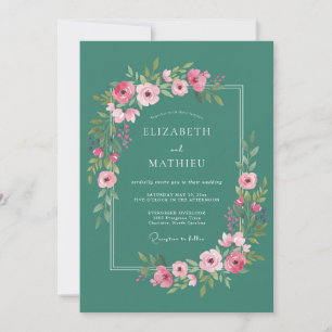 Teal Ethereal Summer Wedding Invitation