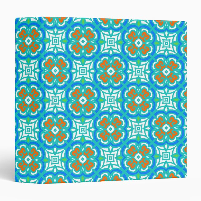 Teal Ethnic Pattern Binder (Front/Spine)