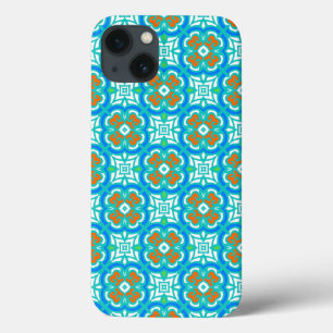 Teal Ethnic Pattern iPhone 13 Case