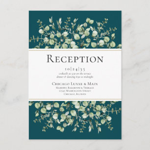 Teal Eucalyptus Wedding Reception Enclosure Card