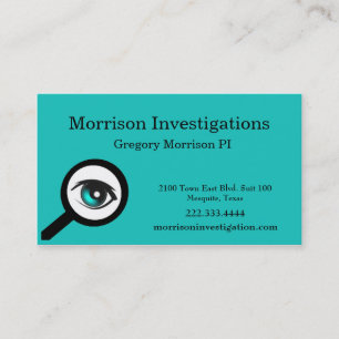 Teal Eye Private Investigation Business Card