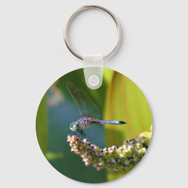 Teal eyed Dragonfly Keychain (Front)