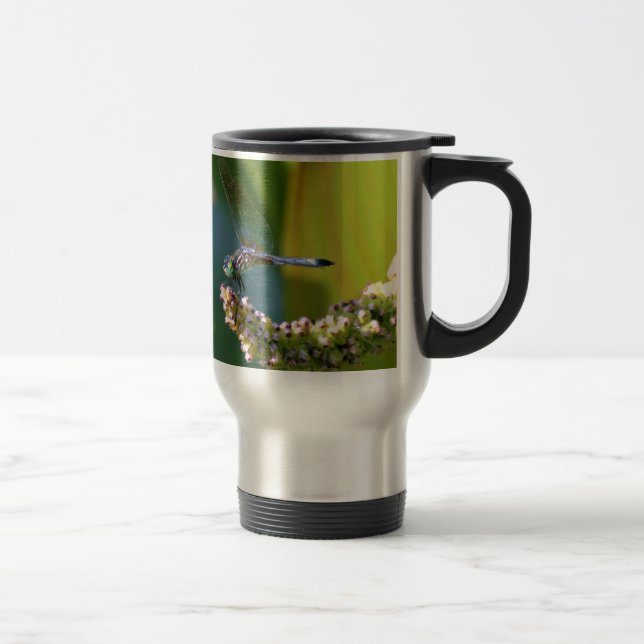 Teal eyed Dragonfly Travel Mug (Right)
