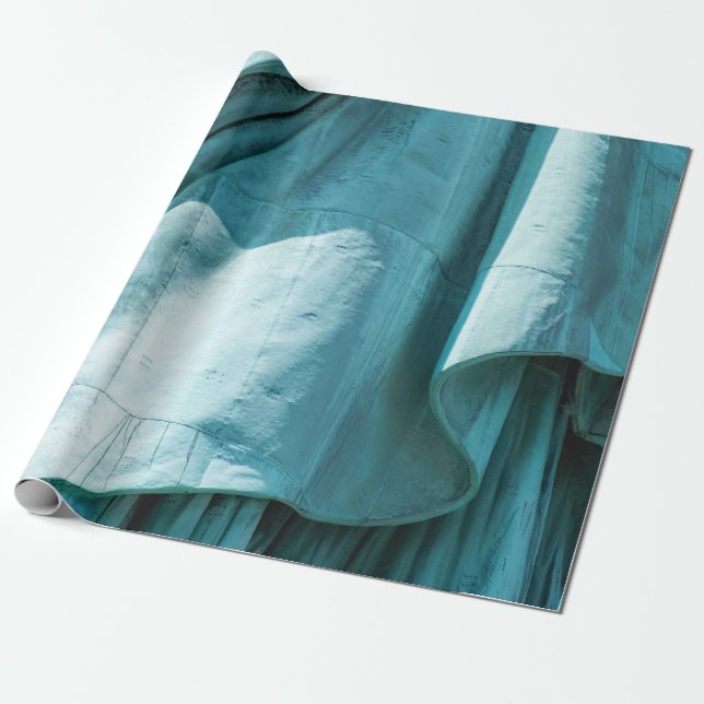 Teal fabric cover wrapping paper (Unrolled)