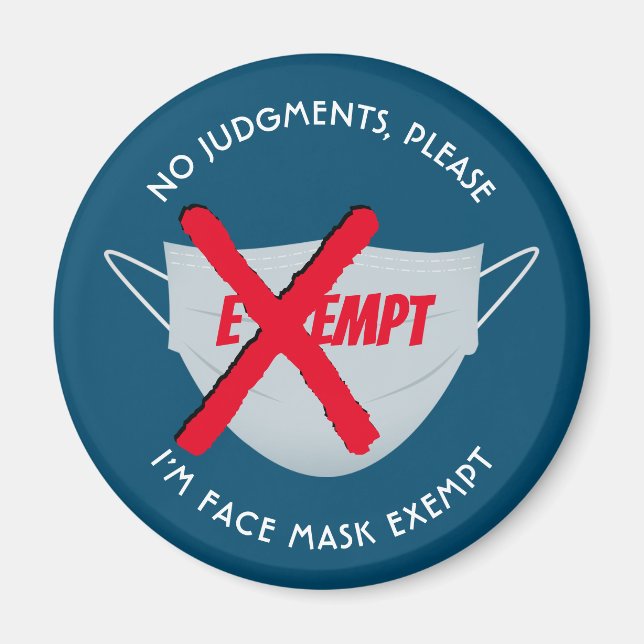 Teal | FACE MASK EXEMPT Magnet (Front)