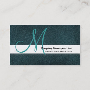 Teal fashion stylist suede business card