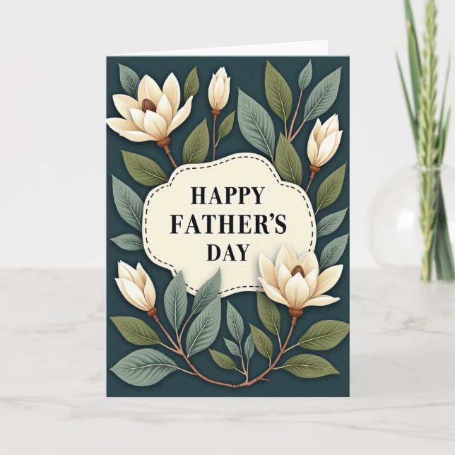 Teal Fathers Day Blossom Card (Front)