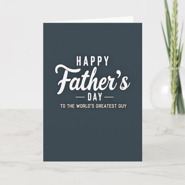 Teal Fathers Day Script Card (Front)