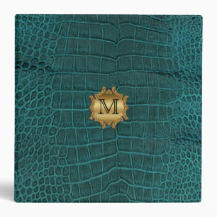 Teal Faux Alligator Binder
