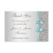 Teal Faux Bow Silver Diamonds Thank You