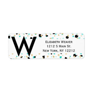 Teal, Faux Gold, & Black Speckled Paint Daubs