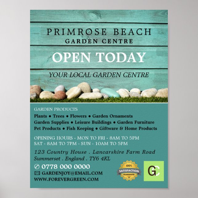 Teal Fence, Garden Center, Horticulturist Poster (Front)