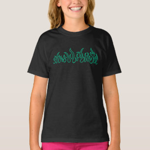 Teal Fire Flames Blaze Outline T-Shirt