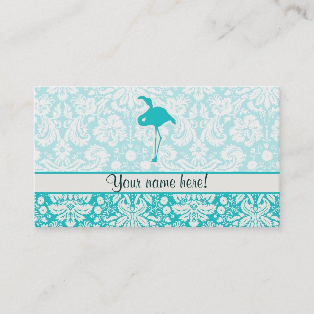 Teal Flamingo Business Card (Front)