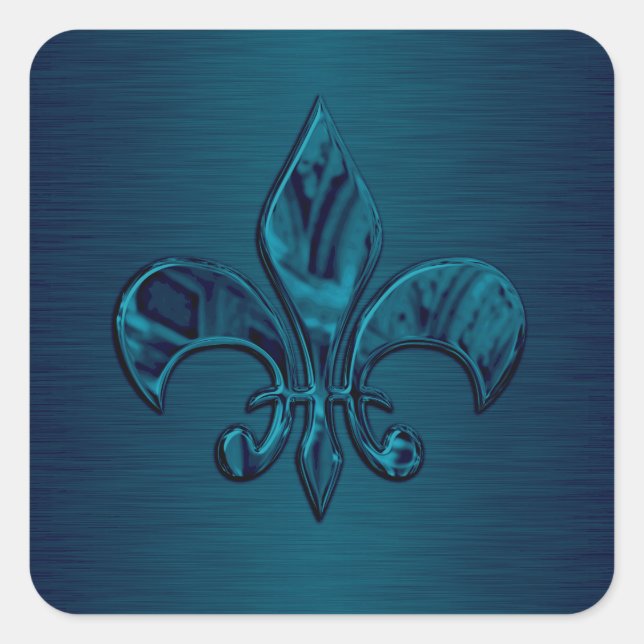 Teal Fleur de Lis Envelope Seal (Front)