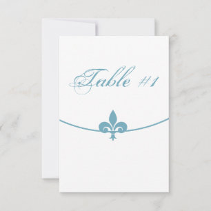 Teal Fleur de Lis Reception Table Card
