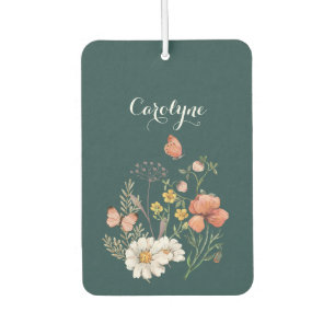 Teal Floral  Air Freshener