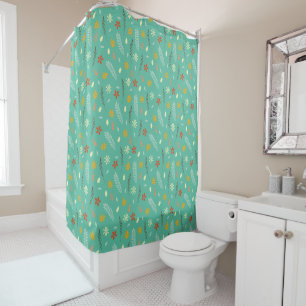 Teal Floral Botanical Pattern
