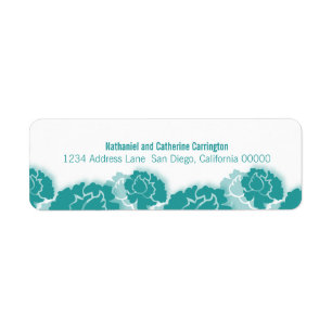 Teal Floral Decadence Return Address Labels