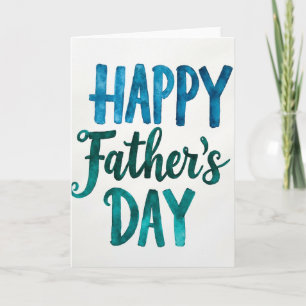 Teal Floral Fathers Day Card