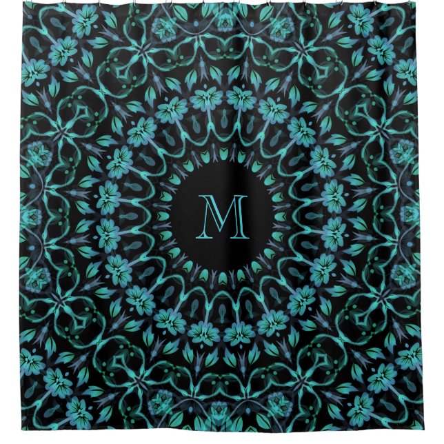 Teal Floral Mandala Monogram (Front)