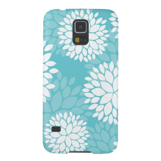Teal Floral Pattern Case-Mate Samsung Galaxy Case (Back)