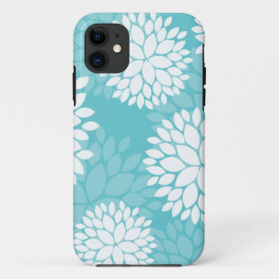Teal Floral Pattern Cases