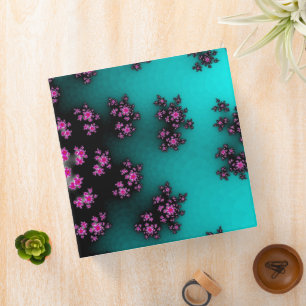 Teal Floral Sprinkles Binder