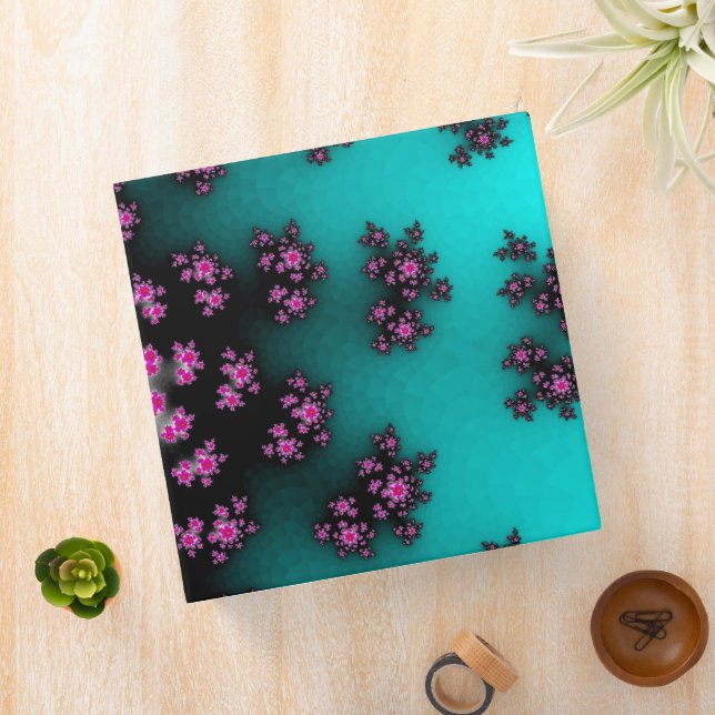 Teal Floral Sprinkles Binder (In Situ)
