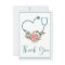Teal Floral Stethoscope Heart