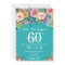 Teal Floral Surprise 60th Birthday Invitation