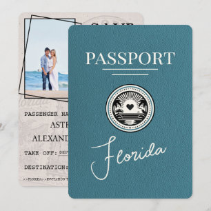 Teal Florida Passport Save The Date