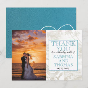 Teal Florida Wedding Photo Thank You