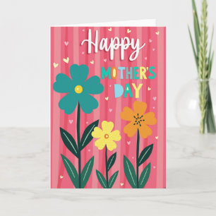 Teal Flower Mothers Day Card