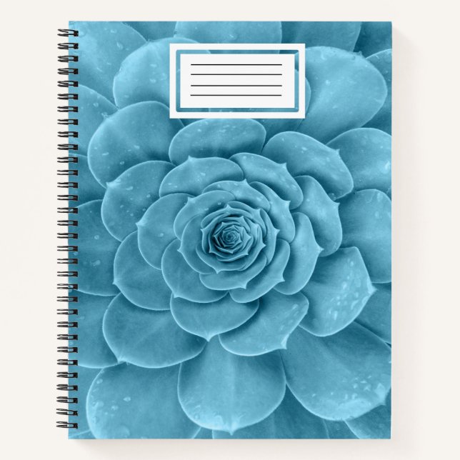 Teal Flowered Spiral Notebook (Front)