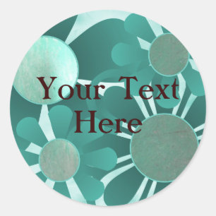Teal Flowers Stickers