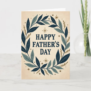 Teal Foliage Fathers Day Card