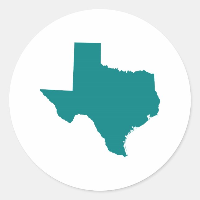 Teal for Texas Classic Round Sticker (Front)