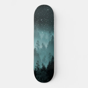 Teal Forest Galaxy Dream #1 #decor #art Skateboard