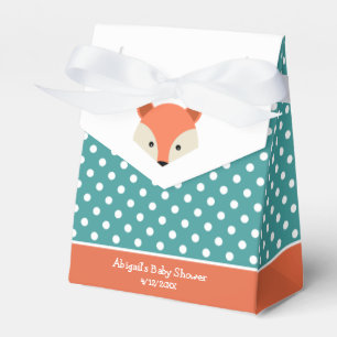 Teal Fox Baby Shower Baby Boy Favour Box