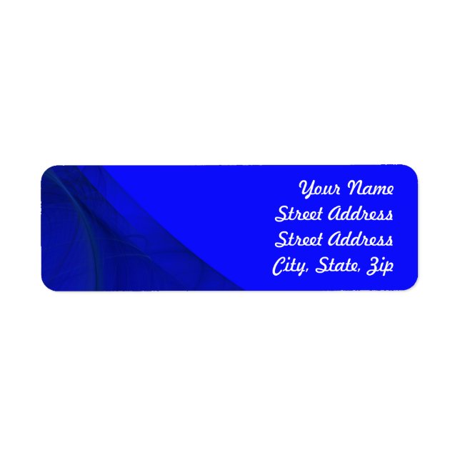 Teal Fractal Background Return Address Sticker (Front)