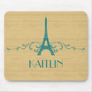 Teal French Flourish Mousepad