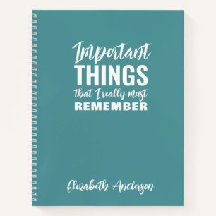 Teal Funny Quote to do list Notebook