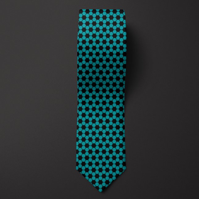 Teal Futbol Soccer Ball Pattern Tie (Creator Uploaded)