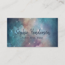 Teal Galaxy and Navy Blue Artistic Author