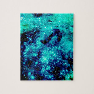 Teal Galaxy Jigsaw Puzzle