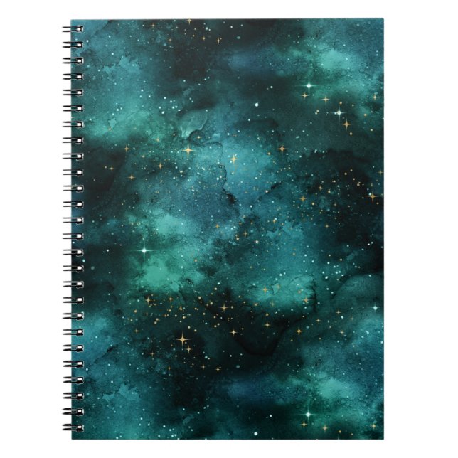Teal Galaxy Series Design 1  Notebook (Front)